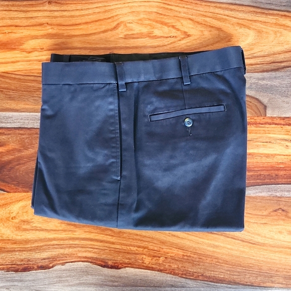 Savane, Men's Dress Pants, Navy Blue, 38 Waist, 32 Length, 100% Cotton - Picture 1 of 7